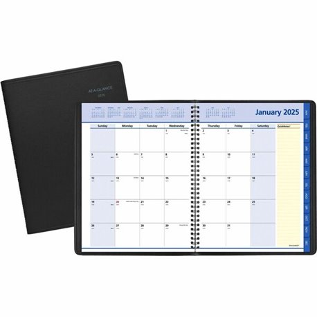 At-A-Glance QuickNotes Planner - Large Size - Julian Dates - Monthly - 12 Month - January 2025 - December 2025 - 1 Month Double 