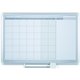 MasterVision 2' Magnetic Gold Monthly Planner - Monthly - 36" x 24" Sheet Size - White, Silver - Aluminum - Accessory Tray, Magn