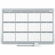 MasterVision 48" 12-month Calendar Planning Board - Julian Dates - Monthly, Weekly, Daily - 12 Month - Silver, White - Aluminum 