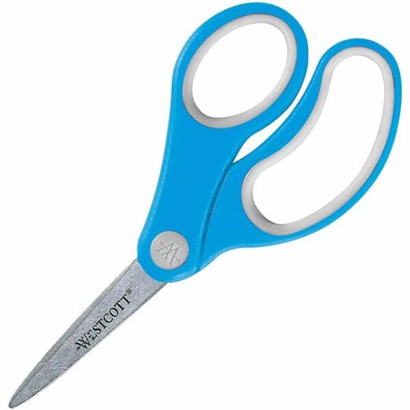 Westcott Soft Handle 5" Pointed Kids Value Scissors - 5" Overall Length - Left/Right - Stainless Steel - Pointed Tip - Assorted 