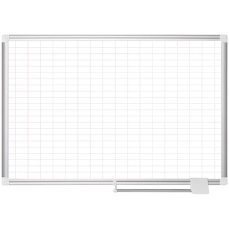 MasterVision 2" Grid Magnetic Gold Ultra Board Kit - 1" x 2" Block - White, Gold - Aluminum, Steel - 36" Height x 48" Width - Ma