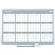 MasterVision 36" 12-month Calendar Planning Board - Yearly - 12 Month - White - Aluminum - 24" Height x 36" Width - Magnetic, Dr