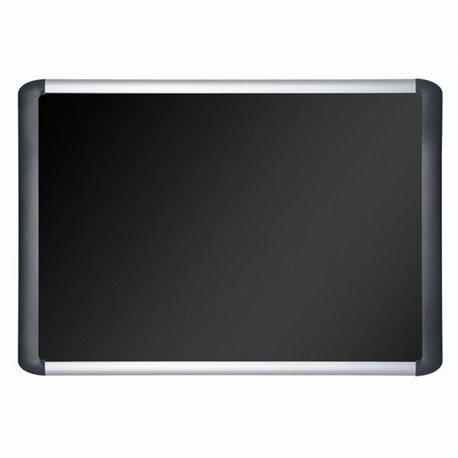 MasterVision SoftTouch Deluxe Bulletin Boarrd - 23.62" Height x 35.43" Width - Black Foam Surface - Smooth - Black Aluminum Fram