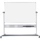 MasterVision Magnetic Dry Erase 2-sided Easel - 72" (6 ft) Width x 48" (4 ft) Height - White Lacquered Steel Surface - Silver Al