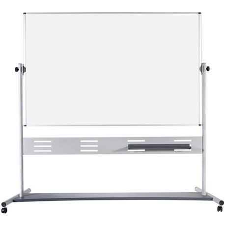 MasterVision Magnetic Dry Erase 2-sided Easel - 72" (6 ft) Width x 48" (4 ft) Height - White Lacquered Steel Surface - Silver Al