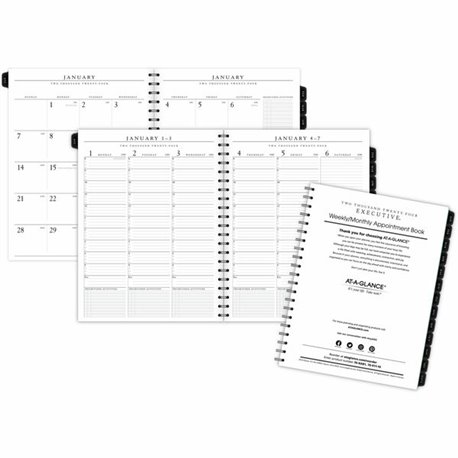 At-A-Glance Executive Refill for 70-NX81 - Large Size - Julian Dates - Weekly, Monthly - 12 Month - January 2024 - December 2024