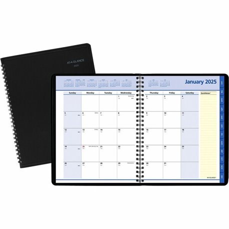 At-A-Glance QuickNotes Planner - Medium Size - Julian Dates - Monthly - 12 Month - January 2025 - December 2025 - 1 Month Double