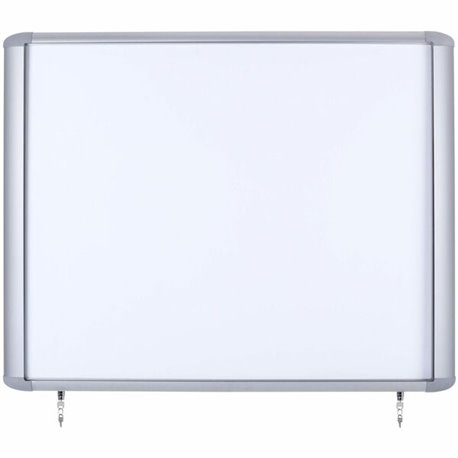 MasterVision Water-Resistant Enclosed Dry-Erase Board - 40" (3.3 ft) Width x 38.3" (3.2 ft) Height - White Lacquered Steel Surfa