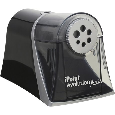 Westcott iPoint Evolution Axis Pencil Sharpener - Desktop - Helical - 5" Height x 7.8" Width x 5.4" Depth - Silver - 1 Each