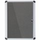 MasterVision Magnetic Gray Fabric Enclosed Board - 36.60" Height x 26.40" Width x 0.70" Depth - Gray Fabric Surface - Magnetic, 