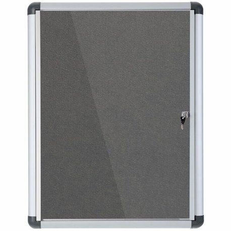 MasterVision Magnetic Gray Fabric Enclosed Board - 36.60" Height x 26.40" Width x 0.70" Depth - Gray Fabric Surface - Magnetic, 