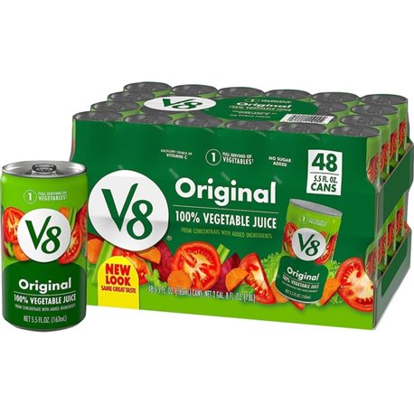 V8 Original Vegetable Juice - Ready-to-Drink - 5.50 fl oz (163 mL) - Can - 48 / Carton