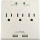 Compucessory Wall Charger Station - 3 x AC, 2 x USB - 2.40 A