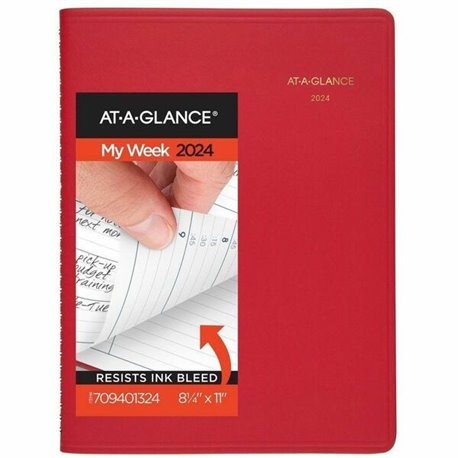 At-A-Glance Move-A-Page Weekly/Monthly Appointment Book - Julian Dates - Weekly, Monthly - 12 Month - January 2024 - January 202