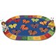 Carpets for Kids 123 ABC Butterfly Fun Oval Rug - 65" Length x 46" Width - Oval - Alphabet, Butterfly, Number