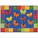 Carpets for Kids 123 ABC Butterfly Fun Rectangle Rug - 65" Length x 46" Width - Rectangle - Alphabet, Butterfly, Number