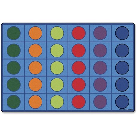 Carpets for Kids Color Seating Circles Rug - 96" Length x 12 ft Width - Rectangle - Seating Circles