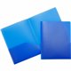 Business Source Letter Portfolio - 8 1/2" x 11" - 30 Sheet Capacity - 2 Pocket(s) - Blue - 1 Each