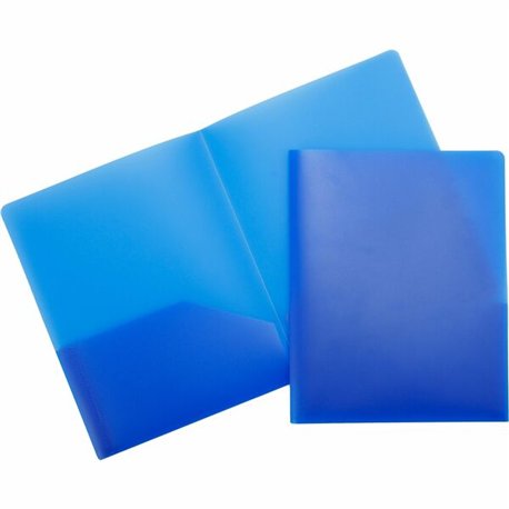 Business Source Letter Portfolio - 8 1/2" x 11" - 30 Sheet Capacity - 2 Pocket(s) - Blue - 1 Each