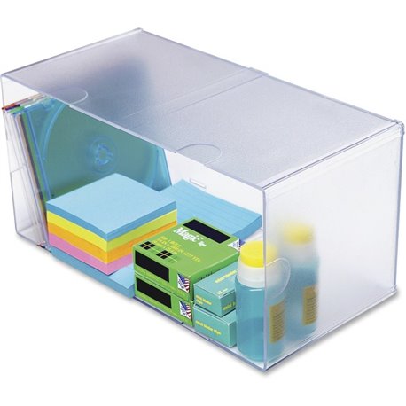 Deflecto Stackable Cube Organizer - 1 Compartment(s) - 6" Height x 12" Width x 6" Depth - Stackable, Sturdy, Removable Divider, 