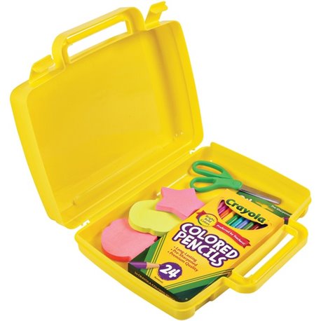 Deflecto Antimicrobial Storage Case Yellow - External Dimensions: 8.6" Width x 10.2" Depth x 2.7" Height - Snap-tight Closure - 