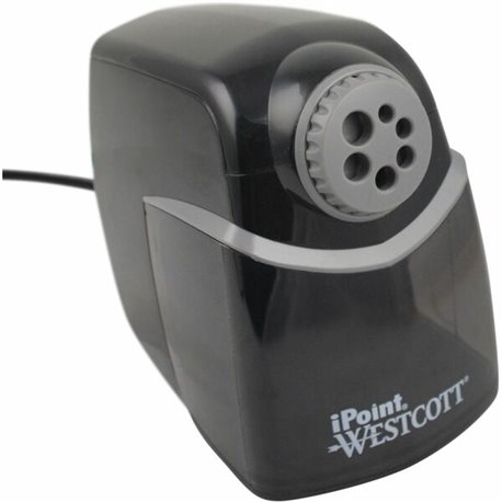 Westcott iPoint Heavy-Duty School Sharpener - Helical - 7.8" Height x 5.8" Width - Gray, Black - 1 Each