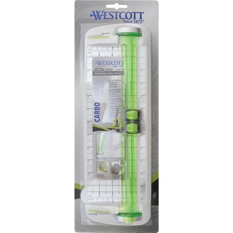 Westcott Carbo Titanium Bonded Narrow Trimmer, 12" (16682) - CarboTitanium Blade - 12" Cutting Length - Spring-loaded Blade - Wh