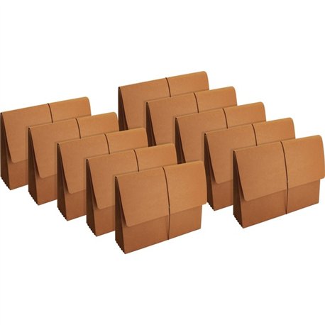 Business Source Legal Recycled File Wallet - 8 1/2" x 14" - 5 1/4" Expansion - Brown - 30% Recycled - 10 / Box