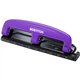 Bostitch EZ Squeeze 12 Three-Hole Punch - 3 Punch Head(s) - 12 Sheet - 9/32" Punch Size - 3" x 1.6" - Purple, Black