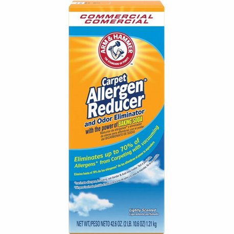 Arm & Hammer Commercial Carpet Allergen Reducer - 42.60 oz (2.66 lb) - 1 Each - Light Scent - White