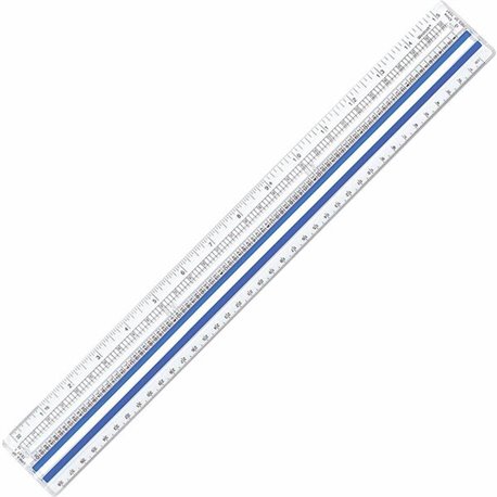 Westcott Magnifying Computer Printout Rulers - 15" Length 1" Width - 1/16 Graduations - Imperial, Metric Measuring System - Acry