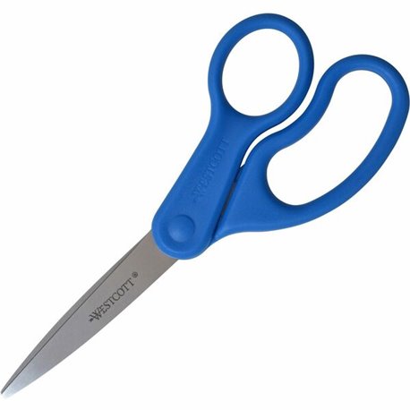 Westcott 8" Straight All Purpose Scissors - 3.50" Cutting Length - 8" Overall Length - Straight-left/right - Stainless Steel - P