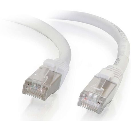 C2G-30ft Cat6 Snagless Shielded (STP) Network Patch Cable - White - Category 6 for Network Device - RJ-45 Male - RJ-45 Male - Sh