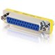 C2G DB25 Mini Gender Changer (Coupler) - F/F - 1 Pack - 1 x 25-pin DB-25 Female - 1 x 25-pin DB-25 Female - Silver, Yellow