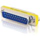 C2G DB25 Mini Gender Changer (Coupler) - M/M - 1 Pack - 1 x 25-pin DB-25 Male - 1 x 25-pin DB-25 Male - Yellow, Silver