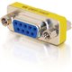 C2G DB9 F/F Mini Gender Changer (Coupler) - 1 Pack - 1 x 9-pin DB-9 Serial Female - 1 x 9-pin DB-9 Serial Female - Silver, Yello