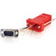 C2G RJ45 to DB9 Male Modular Adapter - Red - 1 Pack - 1 x RJ-45 Female - 1 x 9-pin DB-9 RS-232 Serial Male - Red