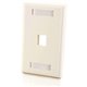 C2G 1-Port Single Gang Multimedia Keystone Wall Plate - White - 1 x Socket(s) - White