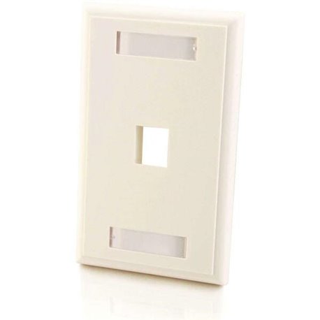 C2G 1-Port Single Gang Multimedia Keystone Wall Plate - White - 1 x Socket(s) - White