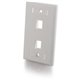 C2G 2-Port Single Gang Multimedia Keystone Wall Plate - White - 2 x Socket(s) - White