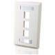 C2G 3-Port Single Gang Multimedia Keystone Wall Plate - White - 3 x Socket(s) - White