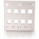 C2G 8 Socket Keystone Network/Multimedia Faceplate - 8 x Socket(s) - White