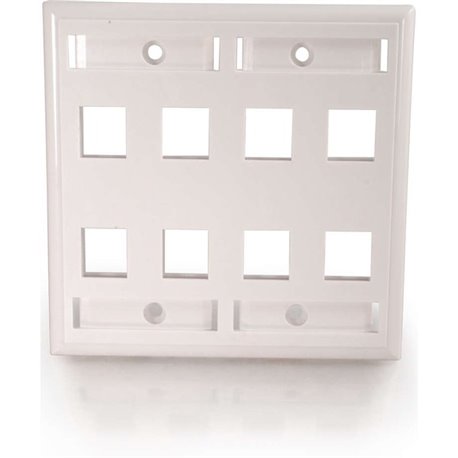 C2G 8 Socket Keystone Network/Multimedia Faceplate - 8 x Socket(s) - White