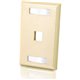 C2G 1-Port Single Gang Multimedia Keystone Wall Plate - Ivory - 1 x Socket(s) - Ivory