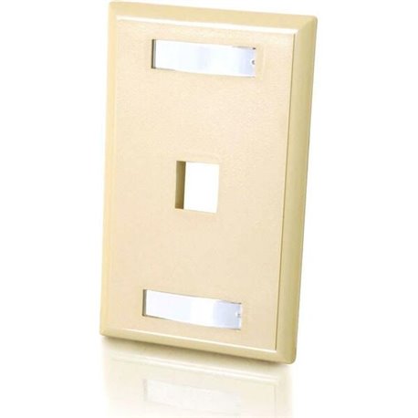 C2G 1-Port Single Gang Multimedia Keystone Wall Plate - Ivory - 1 x Socket(s) - Ivory