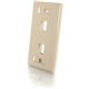 C2G 2-Port Single Gang Multimedia Keystone Wall Plate - Ivory - 2 x Socket(s) - Ivory