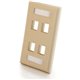 C2G 4-Port Single Gang Multimedia Keystone Wall Plate - Ivory - 4 x Socket(s) - Ivory