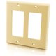 C2G Two Decorative Style Cutout Double Gang Wall Plate - Ivory - Ivory