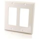 C2G Two Decorative Style Cutout Double Gang Wall Plate - White - White