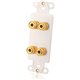 C2G Dual R/L Banana Jack Pass Through Decorative Style Wall Plate - White - Banana Receptacle - White